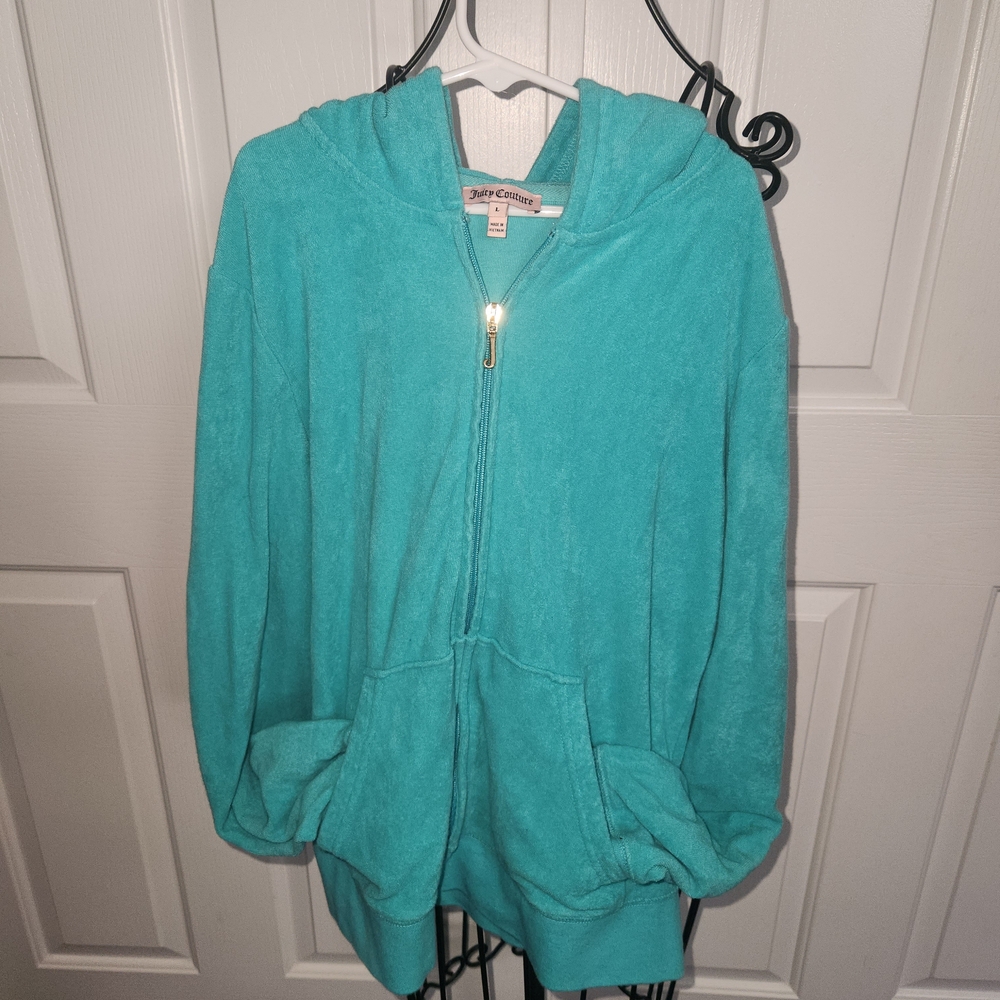 Juicy Couture Turquoise Zip-Up Jacket